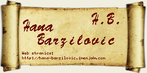 Hana Barzilović vizit kartica